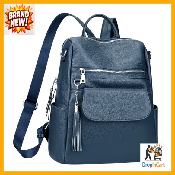 Genuine Leather Convertible Backpack Purse Large Shoulder Bag Tassel Detachable main image 6